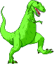 T-Rex is a dinosaur who is enthusiastic about ideas. He asks what the haps are!